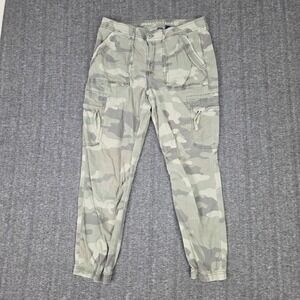 American Eagle Baggy Joggers Womens 12 Cargo Camouflage Stretch Faded